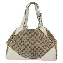 GUCCI GG Canvas Tote Bag Beige Gold 223972 Auth SW1704 - 0