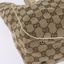 GUCCI GG Canvas Tote Bag Beige Silver 113017 Auth SW1705-9