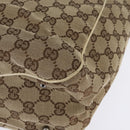 GUCCI GG Canvas Tote Bag Beige Silver 113017 Auth SW1705-14
