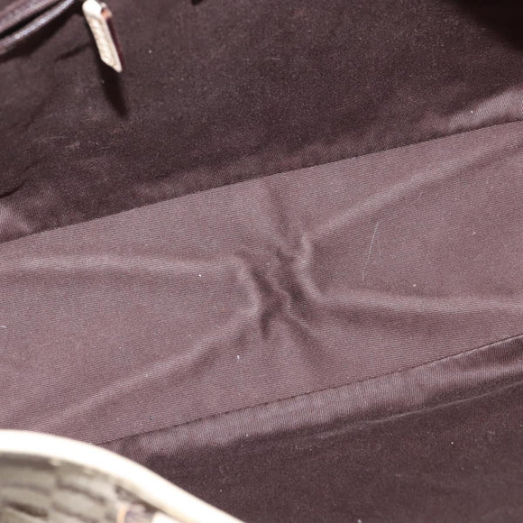 GUCCI GG Canvas Tote Bag Beige Silver 113017 Auth SW1705