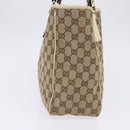GUCCI GG Canvas Tote Bag Beige Silver 113017 Auth SW1705-3