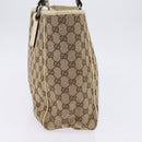GUCCI GG Canvas Tote Bag Beige Silver 113017 Auth SW1705-4
