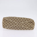 GUCCI GG Canvas Tote Bag Beige Silver 113017 Auth SW1705-5