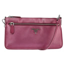 PRADA Shoulder Bag Safiano leather Pink Silver Auth SW1708-1