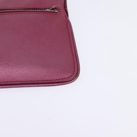 PRADA Shoulder Bag Safiano leather Pink Silver Auth SW1708