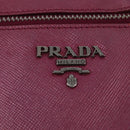 PRADA Shoulder Bag Safiano leather Pink Silver Auth SW1708-17