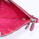 PRADA Shoulder Bag Safiano leather Pink Silver Auth SW1708-18