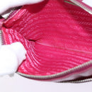 PRADA Shoulder Bag Safiano leather Pink Silver Auth SW1708-19