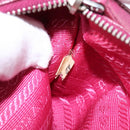 PRADA Shoulder Bag Safiano leather Pink Silver Auth SW1708-12