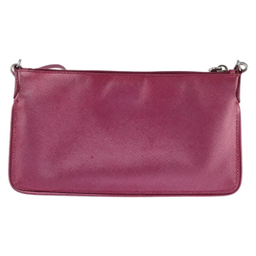 PRADA Shoulder Bag Safiano leather Pink Silver Auth SW1708 - 0