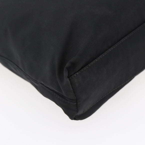 PRADA Tote Bag Nylon Black Silver Auth SW1710