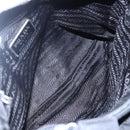 PRADA Tote Bag Nylon Black Silver Auth SW1710-11