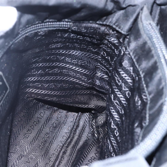 PRADA Tote Bag Nylon Black Silver Auth SW1710