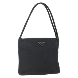 PRADA Tote Bag Nylon Black Silver Auth SW1710