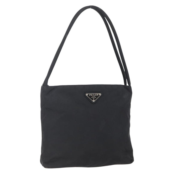 PRADA Tote Bag Nylon Black Silver Auth SW1710