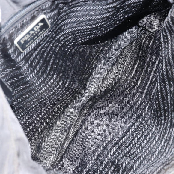 PRADA Shoulder Bag Nylon Black Silver Auth SW1711