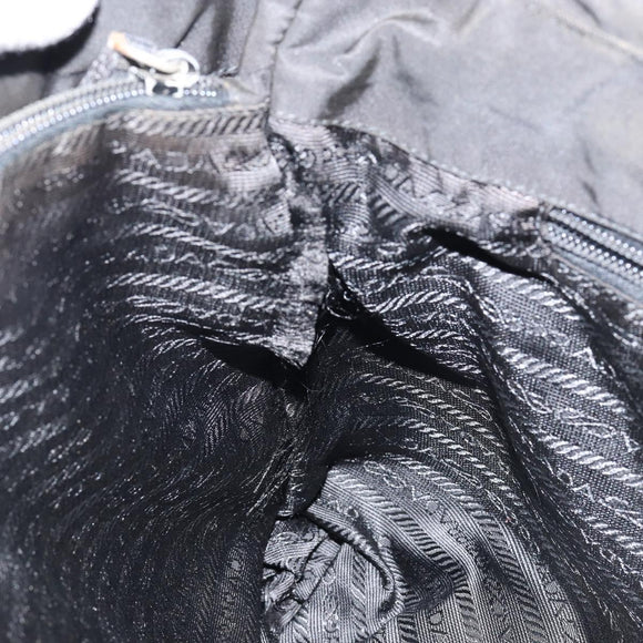 PRADA Shoulder Bag Nylon Black Silver Auth SW1711