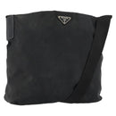 PRADA Shoulder Bag Nylon Black Silver Auth SW1711-1