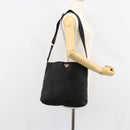 PRADA Shoulder Bag Nylon Black Silver Auth SW1711-23