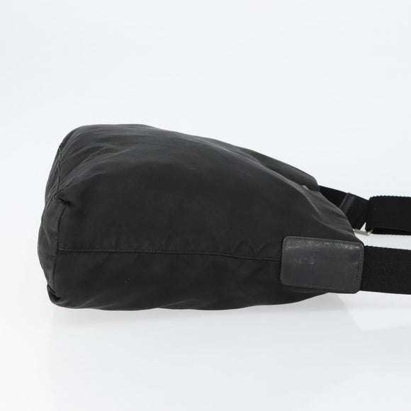 PRADA Shoulder Bag Nylon Black Silver Auth SW1711
