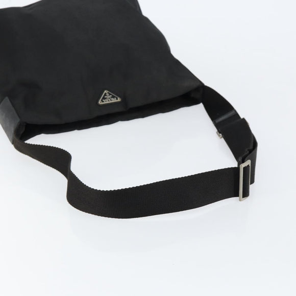 PRADA Shoulder Bag Nylon Black Silver Auth SW1711
