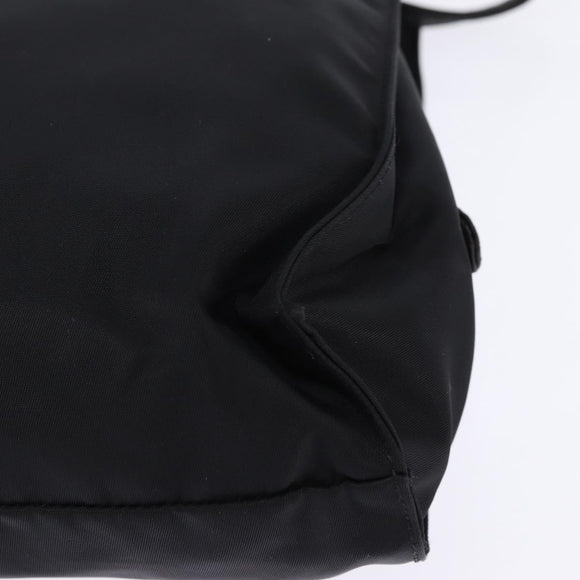 PRADA Hand Bag Nylon Leather Black Silver Auth SW1713
