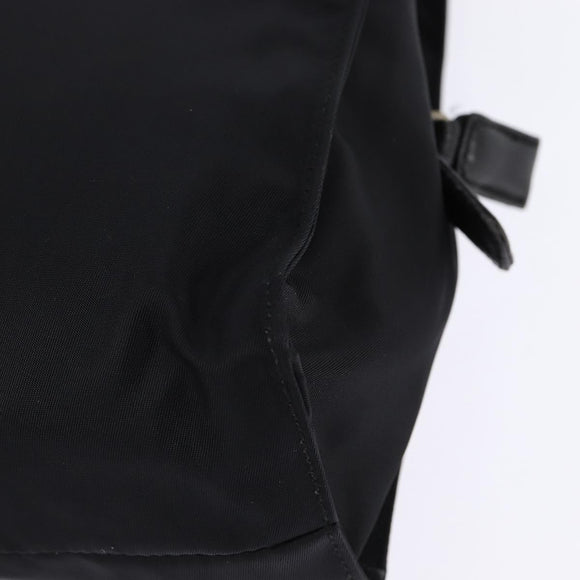 PRADA Hand Bag Nylon Leather Black Silver Auth SW1713