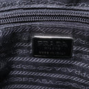 PRADA Hand Bag Nylon Leather Black Silver Auth SW1713-18