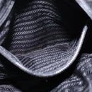 PRADA Hand Bag Nylon Leather Black Silver Auth SW1713-21