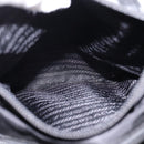 PRADA Hand Bag Nylon Leather Black Silver Auth SW1713-11