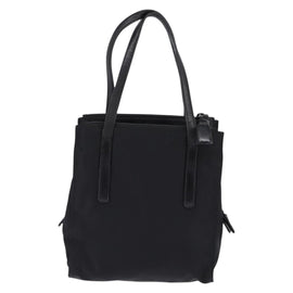 PRADA Hand Bag Nylon Leather Black Silver Auth SW1713 - 0