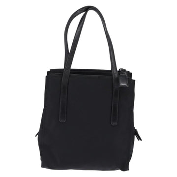 PRADA Hand Bag Nylon Leather Black Silver Auth SW1713 - 0