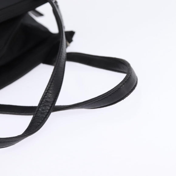 PRADA Hand Bag Nylon Leather Black Silver Auth SW1713