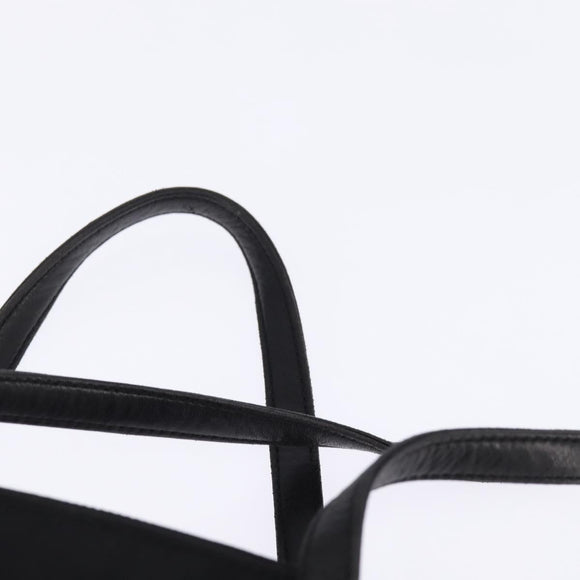 PRADA Hand Bag Nylon Leather Black Silver Auth SW1713