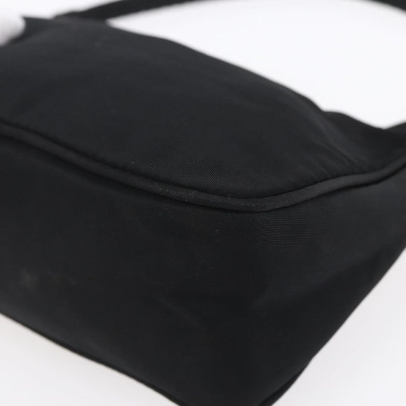 PRADA Accessory Pouch Nylon Black Silver Auth SW1714