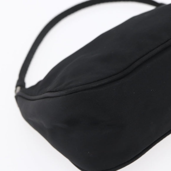 PRADA Accessory Pouch Nylon Black Silver Auth SW1714