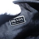 PRADA Accessory Pouch Nylon Black Silver Auth SW1714-19