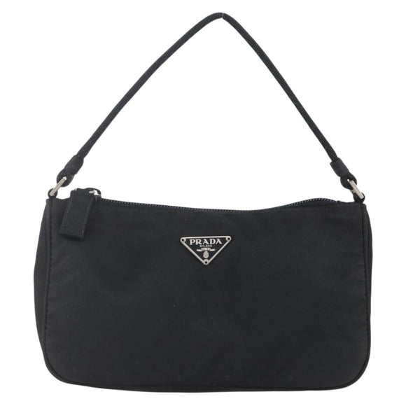 PRADA Accessoire Pouch Nylon Schwarz Silber Auth SW1714