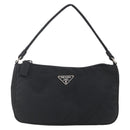 PRADA Accessory Pouch Nylon Black Silver Auth SW1714-13