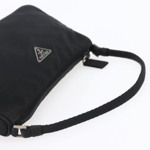 PRADA Accessoire Pouch Nylon Schwarz Silber Auth SW1714