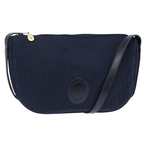 Christian Dior Trotter Canvas Shoulder Bag Navy Auth SW1716