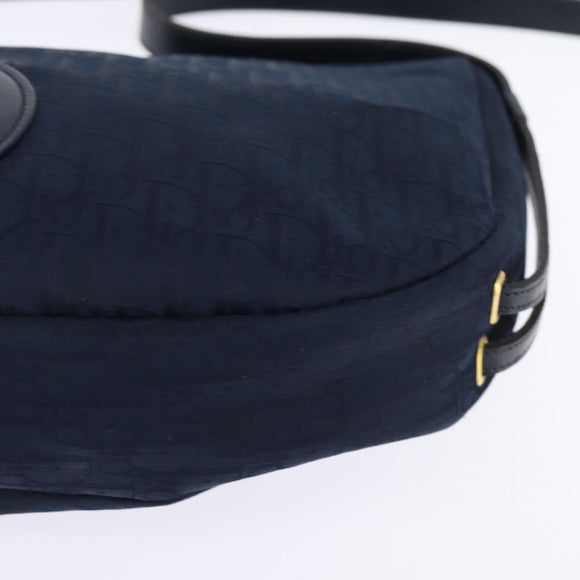 Christian Dior Trotter Canvas Shoulder Bag Navy Auth SW1716