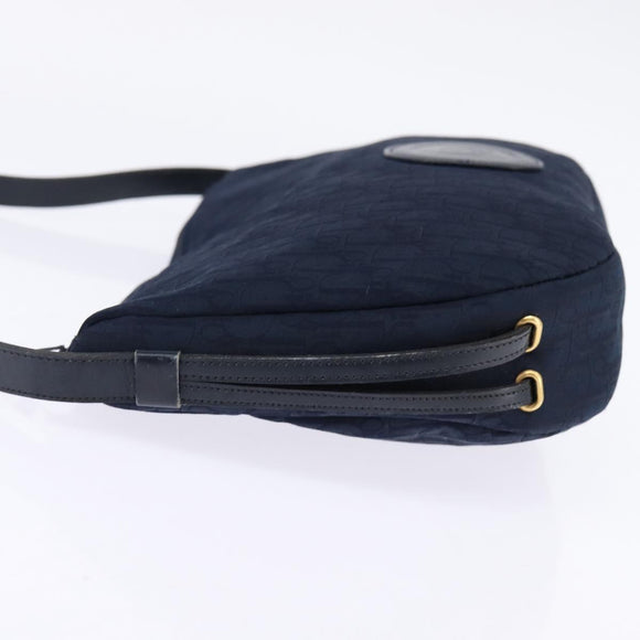 Christian Dior Trotter Canvas Shoulder Bag Navy Auth SW1716