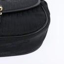 Christian Dior Trotter Canvas Shoulder Bag Black Gold Auth SW1717-15