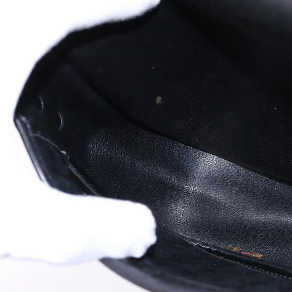 Christian Dior Trotter Canvas Shoulder Bag Black Gold Auth SW1717