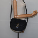 Christian Dior Trotter Canvas Shoulder Bag Black Gold Auth SW1717-20