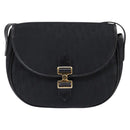 Christian Dior Trotter Canvas Shoulder Bag Black Gold Auth SW1717-13