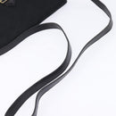 Christian Dior Trotter Canvas Shoulder Bag Black Gold Auth SW1717-7