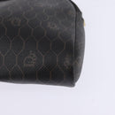 Christian Dior Honeycomb Canvas Chain Shoulder Bag PVC Black Gold Auth SW1718-14