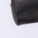 Christian Dior Honeycomb Canvas Chain Shoulder Bag PVC Black Gold Auth SW1718-15